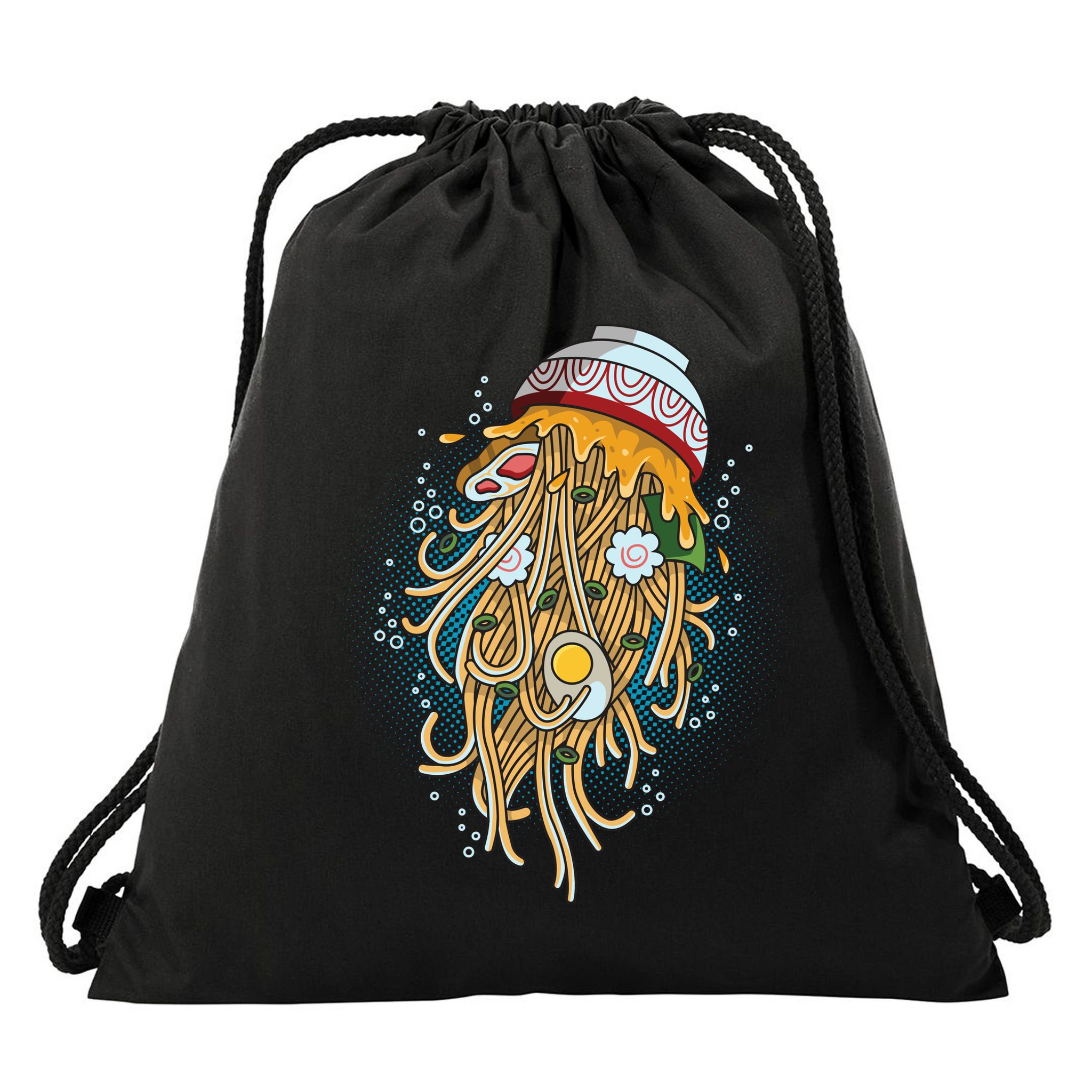 Funny Jellyfish Ramen Bowl Drawstring Bag