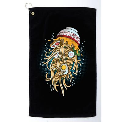 Funny Jellyfish Ramen Bowl Golf Towel