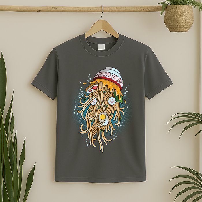 Funny Jellyfish Ramen Bowl T-Shirt