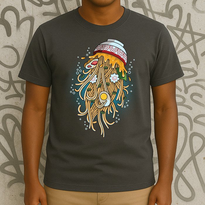Funny Jellyfish Ramen Bowl T-Shirt