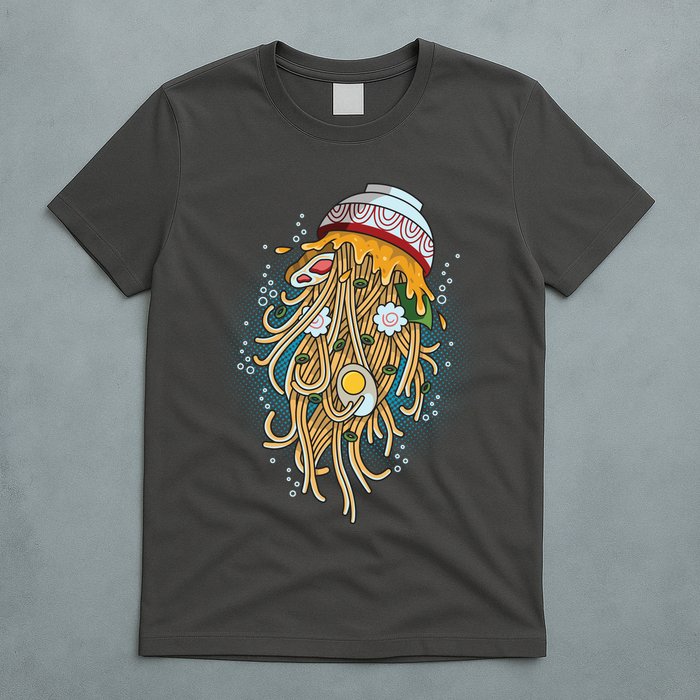 Funny Jellyfish Ramen Bowl T-Shirt