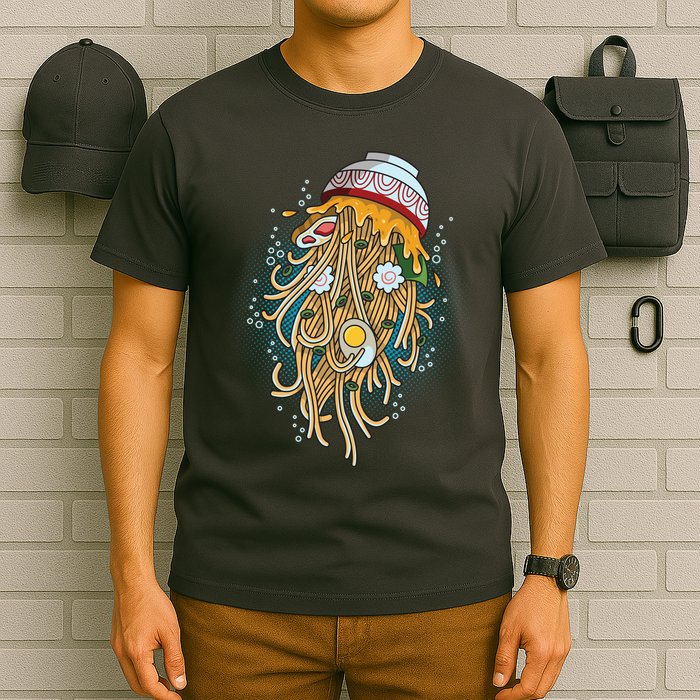 Funny Jellyfish Ramen Bowl T-Shirt