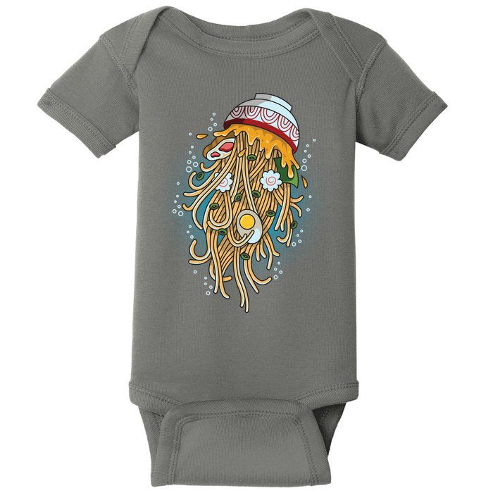 Funny Jellyfish Ramen Bowl Baby Bodysuit