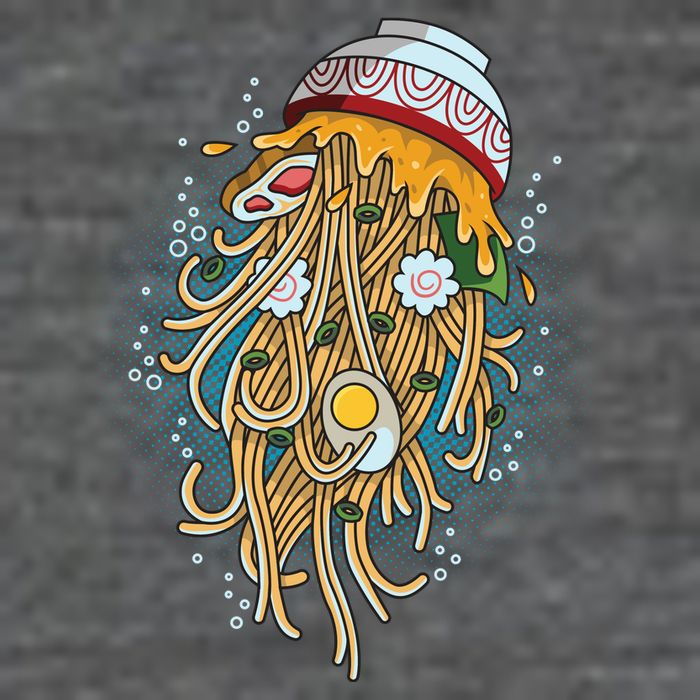 Funny Jellyfish Ramen Bowl Baby Bodysuit