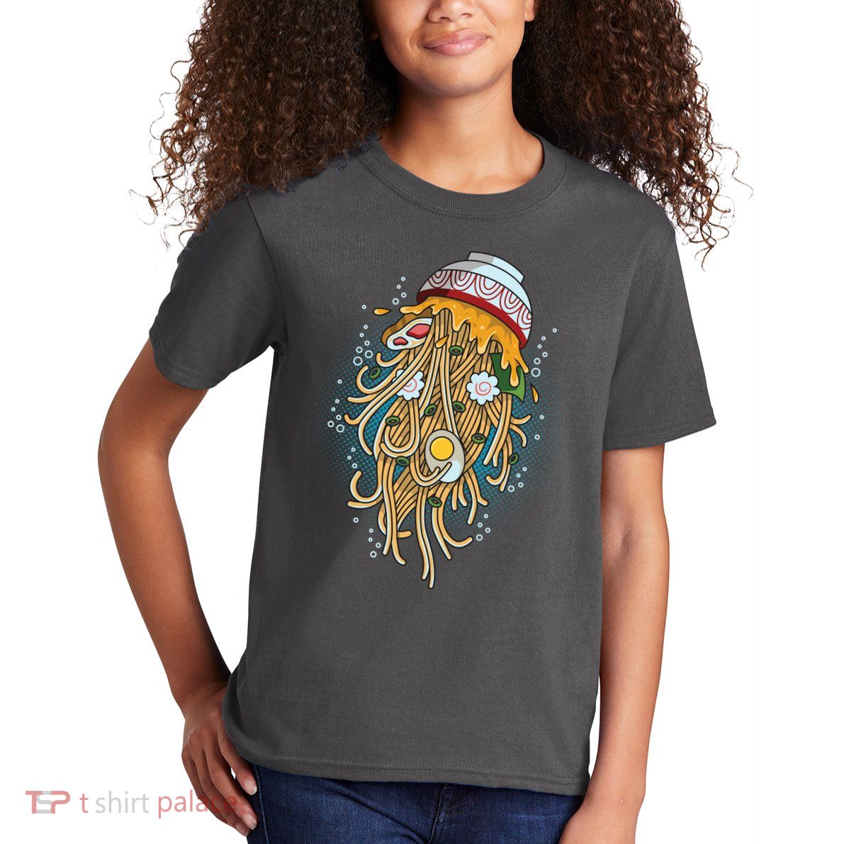Funny Jellyfish Ramen Bowl Kids T-Shirt
