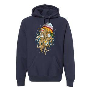 Funny Jellyfish Ramen Bowl Premium Hoodie