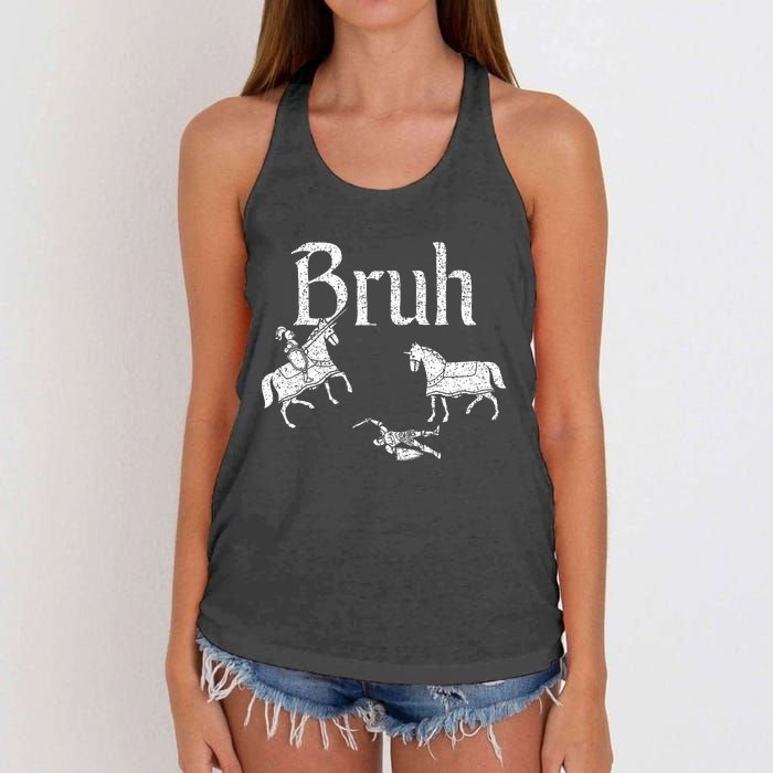 Funny Jousting Retro Renaissance Festival Medieval Women's Knotted Racerback Tank