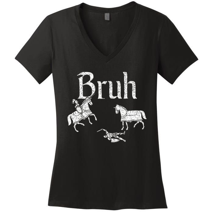 Funny Jousting Retro Renaissance Festival Medieval Women's V-Neck T-Shirt