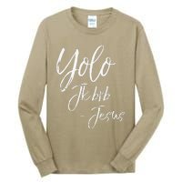 Funny Jesus Resurrection Quote Easter Yolo JK BRB Jesus Tall Long Sleeve T-Shirt