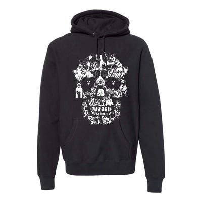 Funny Jack Russell Terrier Skull Dog Skeleton Halloween Premium Hoodie