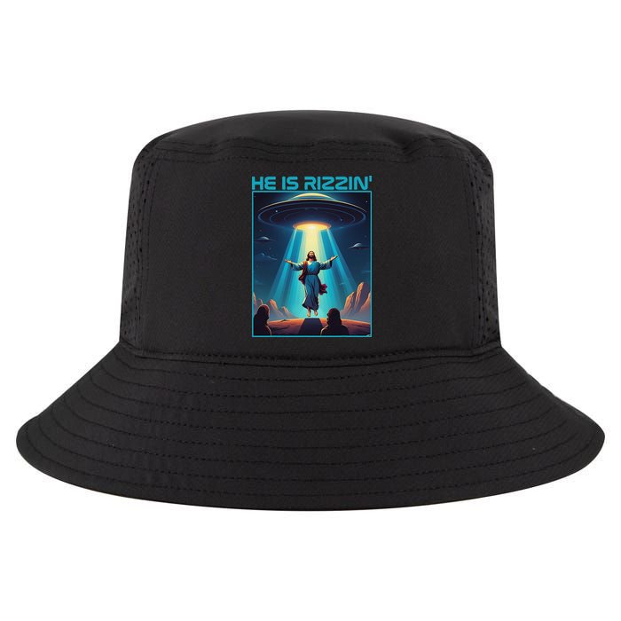 Funny Jesus Rizzin Easter Ufo Alien Abduction Space Christ Cool Comfort Performance Bucket Hat