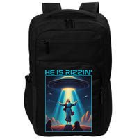 Funny Jesus Rizzin Easter Ufo Alien Abduction Space Christ Impact Tech Backpack
