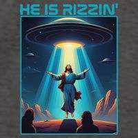 Funny Jesus Rizzin Easter Ufo Alien Abduction Space Christ Vector Backpack