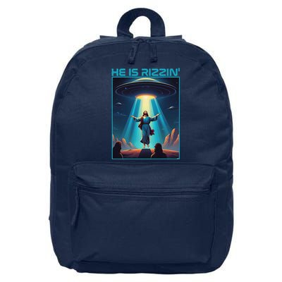 Funny Jesus Rizzin Easter Ufo Alien Abduction Space Christ 16 in Basic Backpack