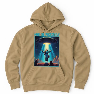 Funny Jesus Rizzin Easter Ufo Alien Abduction Space Christ Hoodie