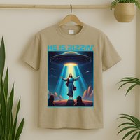 Funny Jesus Rizzin Easter Ufo Alien Abduction Space Christ T-Shirt