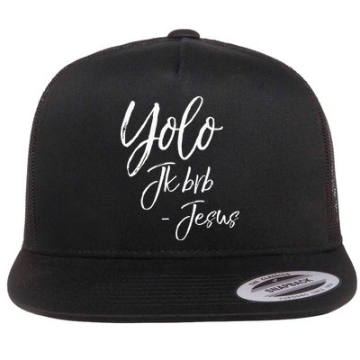 Funny Jesus Resurrection Quote Easter Yolo JK BRB Jesus Flatbill Hat