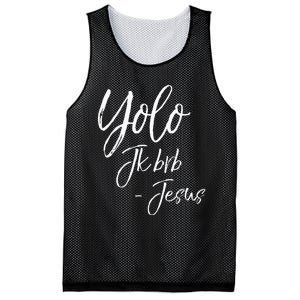 Funny Jesus Resurrection Quote Easter Yolo JK BRB Jesus Mesh Reversible Basketball Jersey Tank