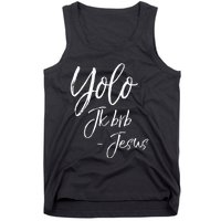 Funny Jesus Resurrection Quote Easter Yolo JK BRB Jesus Tank Top