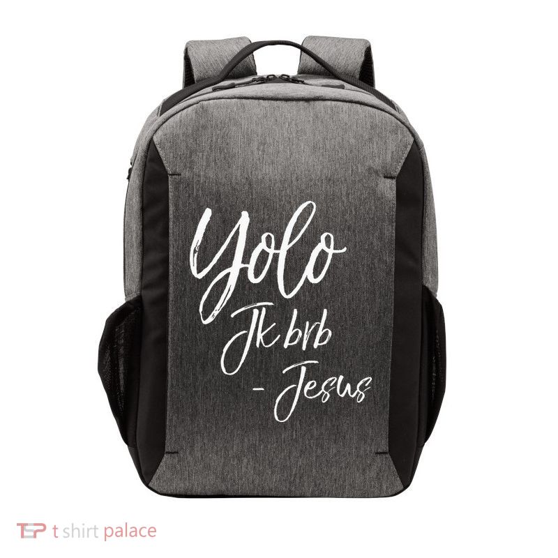 Funny Jesus Resurrection Quote Easter Yolo JK BRB Jesus Vector Backpack
