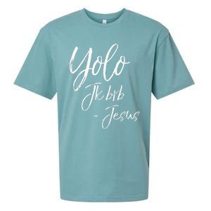 Funny Jesus Resurrection Quote Easter Yolo JK BRB Jesus Sueded Cloud Jersey T-Shirt