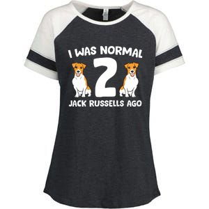 Funny Jack Russell Lover I Was Normal 2 Jack Russells Ago Enza Ladies Jersey Colorblock Tee