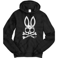 Funny Jolly Roger Bunny Skull Crossbones Egg Hunt Tie Dye Hoodie