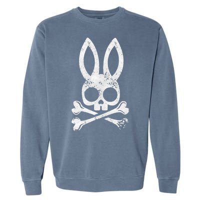 Funny Jolly Roger Bunny Skull Crossbones Egg Hunt Garment-Dyed Sweatshirt