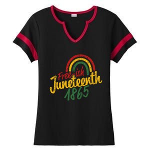 Free-ish Juneteenth Since 1865 Black History Month African Ladies Halftime Notch Neck Tee