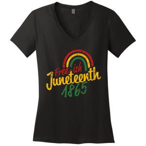 Free-ish Juneteenth Since 1865 Black History Month African Women's V-Neck T-Shirt