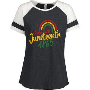 Free-ish Juneteenth Since 1865 Black History Month African Enza Ladies Jersey Colorblock Tee