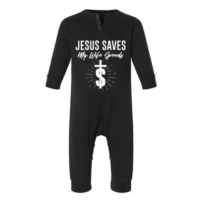 Funny Jesus Saves My Wife Spends Infant Fleece One Piece