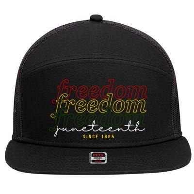 Freedom Juneteenth Since 1865 7 Panel Mesh Trucker Snapback Hat