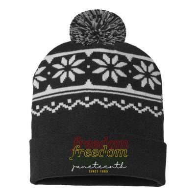 Freedom Juneteenth Since 1865 USA-Made Snowflake Beanie