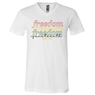 Freedom Juneteenth Since 1865 V-Neck T-Shirt