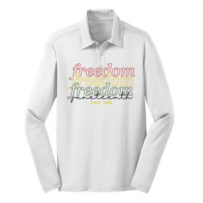 Freedom Juneteenth Since 1865 Silk Touch Performance Long Sleeve Polo