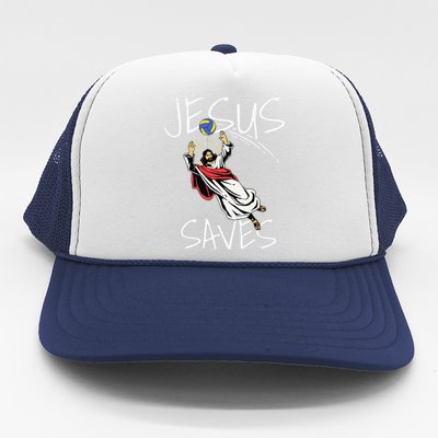 Funny Jesus Saves Volleyball Gift Volleyball Team Trucker Hat