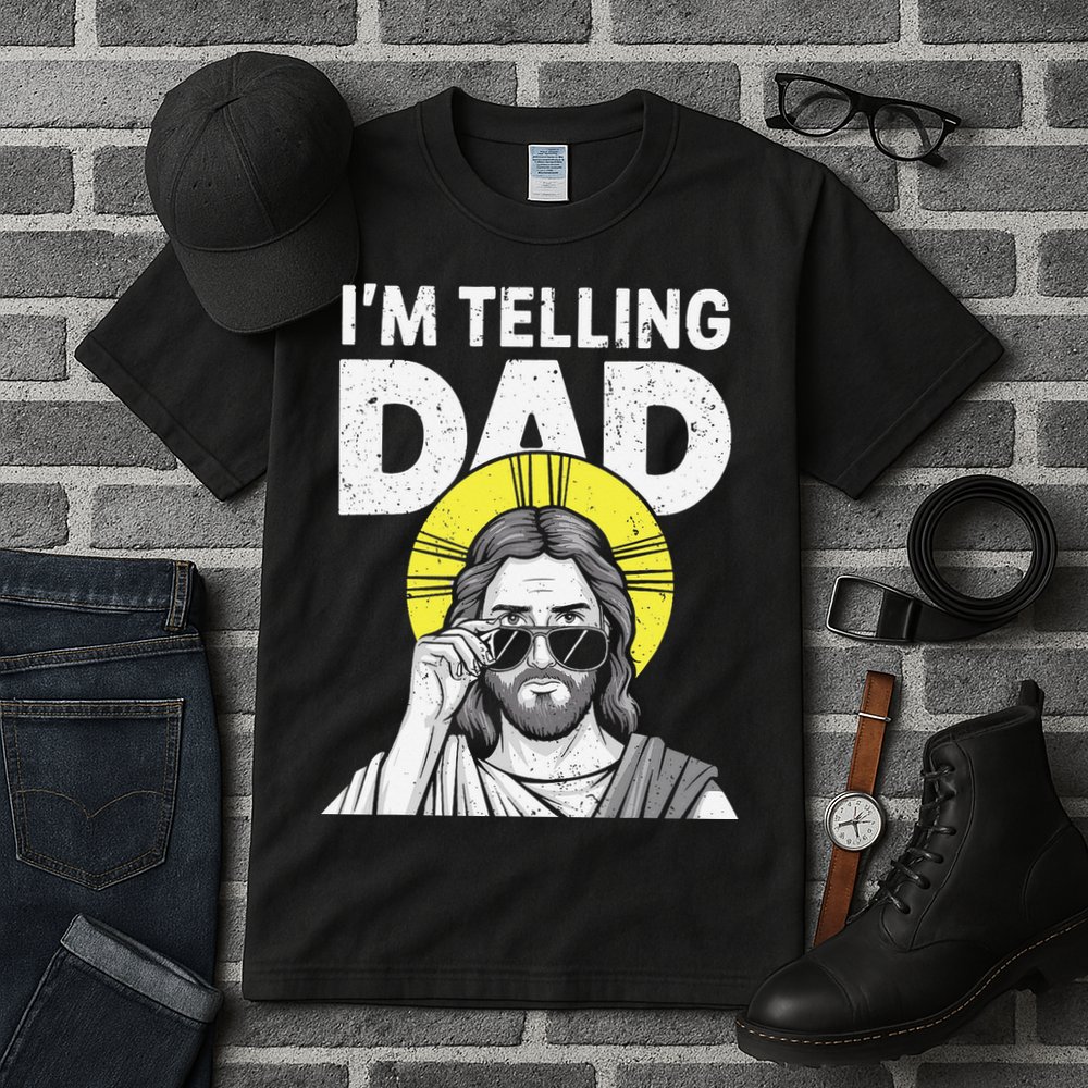 Funny Jesus Saying Im Telling Dad Tall T-Shirt