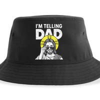 Funny Jesus Saying Im Telling Dad Sustainable Bucket Hat