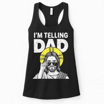 Funny Jesus Saying Im Telling Dad Womens Tank Top