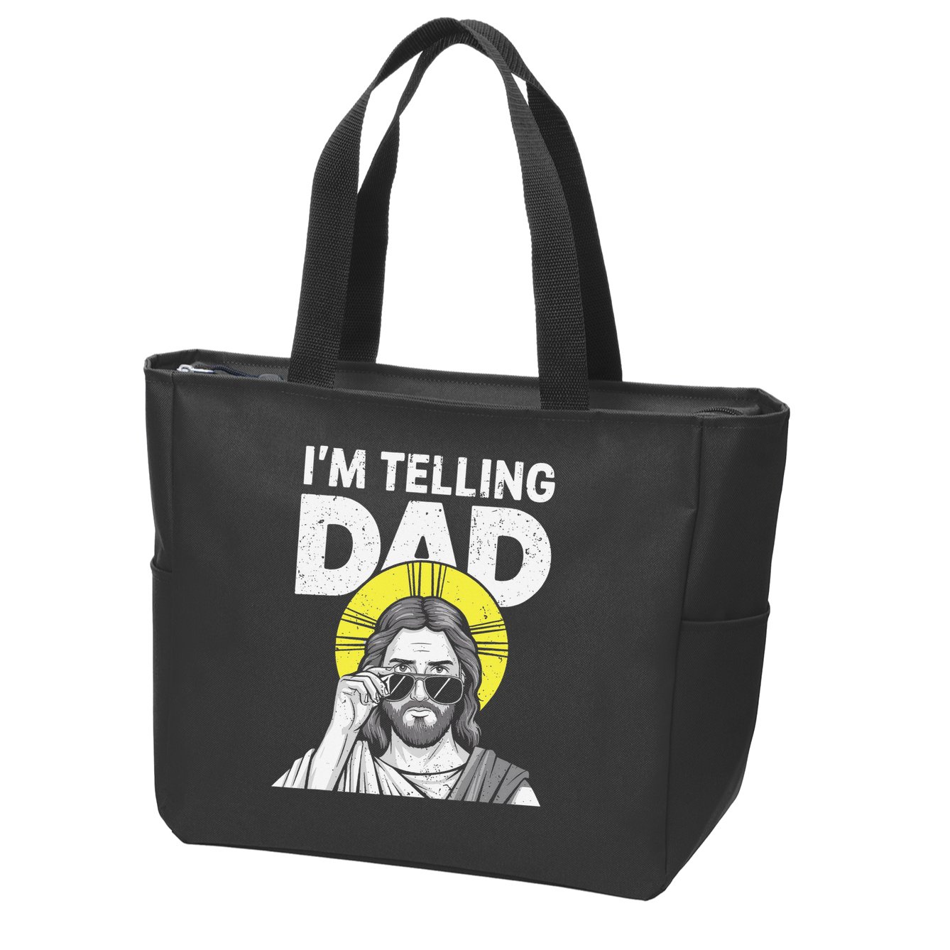 Funny Jesus Saying Im Telling Dad Zip Tote Bag