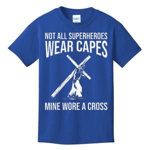 Funny Jesus Superhero Design Jesus Christ Cross Kids T-Shirt