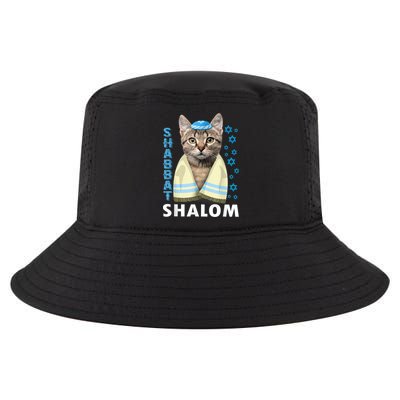 Funny Jewish Shabbat Shalom Cute Cat With Kippah Cool Comfort Performance Bucket Hat