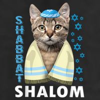Funny Jewish Shabbat Shalom Cute Cat With Kippah Cool Comfort Performance Bucket Hat