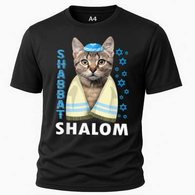 Funny Jewish Shabbat Shalom Cute Cat With Kippah Performance Shirt