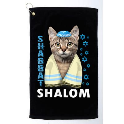 Funny Jewish Shabbat Shalom Cute Cat With Kippah Golf Towel