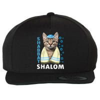 Funny Jewish Shabbat Shalom Cute Cat With Kippah Wool Snapback Cap