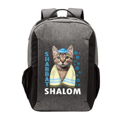 Funny Jewish Shabbat Shalom Cute Cat With Kippah Vector Backpack