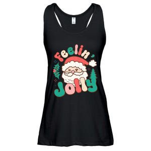 Feelin Jolly Santa Claus Graphic Ladies Essential Flowy Tank