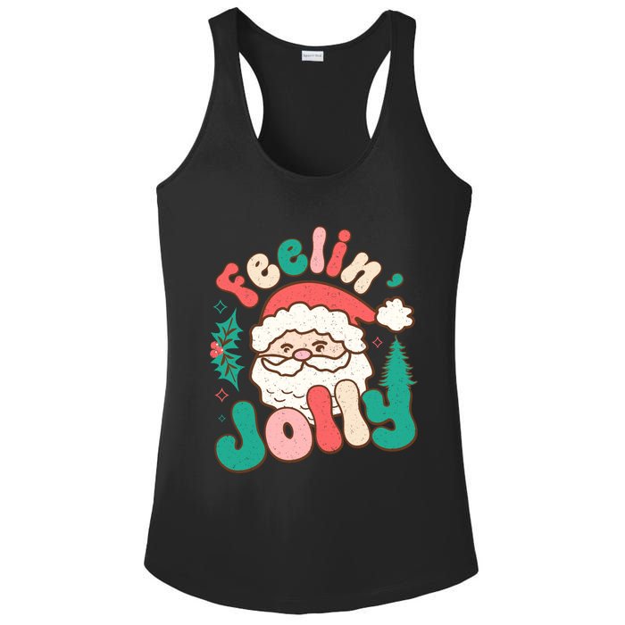 Feelin Jolly Santa Claus Graphic Ladies PosiCharge Competitor Racerback Tank